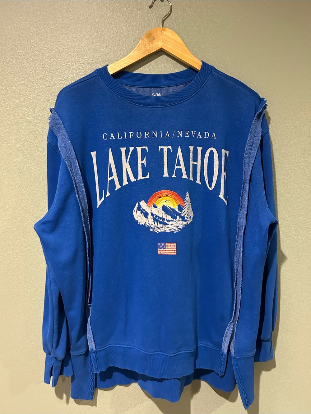 Lake Tahoe Graphic Blue Crewneck Sweatshirt